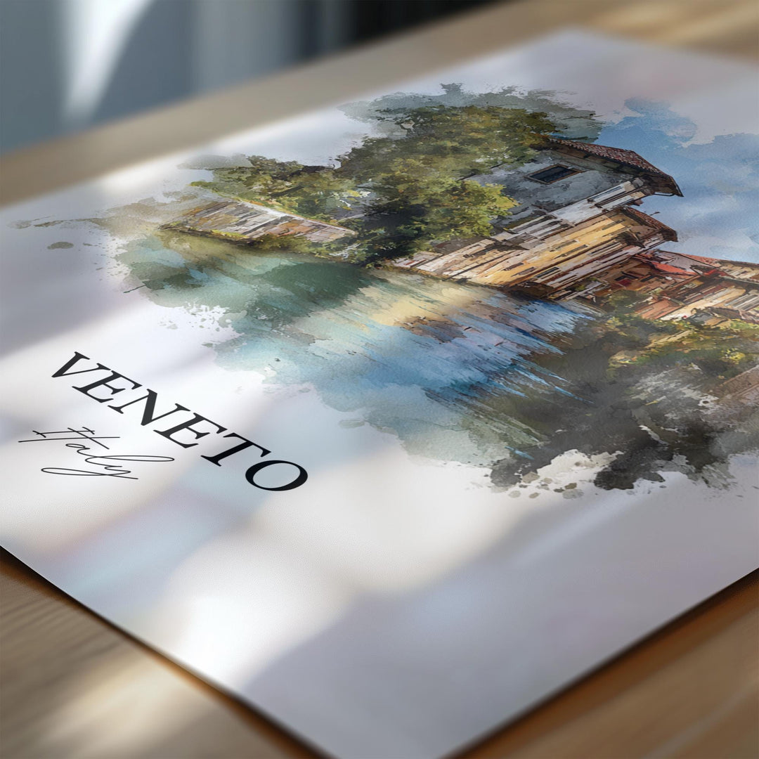 Veneto Italy Wall Art, Italy Print, Italy Watercolor Art, Veneto Italy Gift, Italia Travel Print, Travel Poster, Housewarming Gift