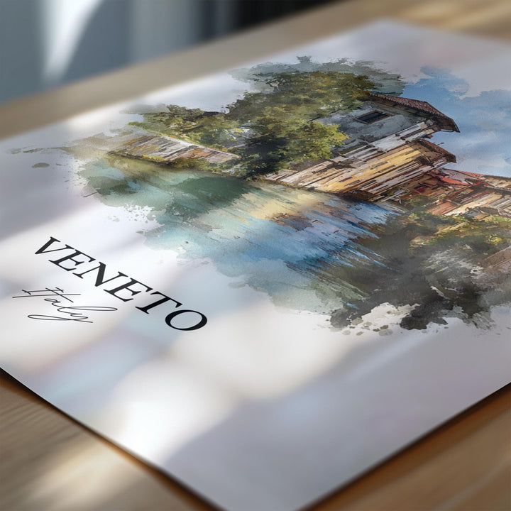 Veneto Italy Wall Art, Italy Print, Italy Watercolor Art, Veneto Italy Gift, Italia Travel Print, Travel Poster, Housewarming Gift