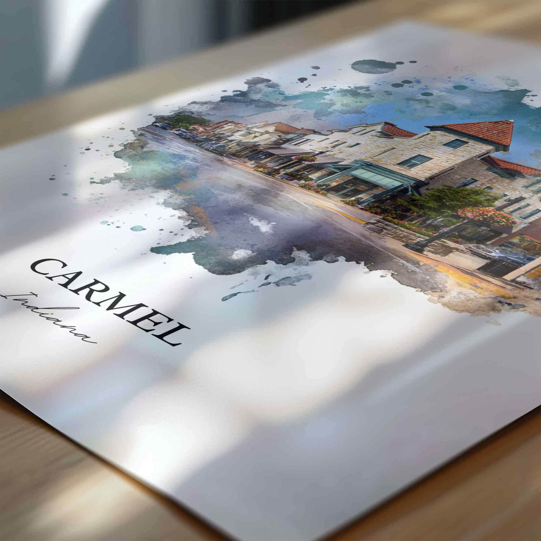 Carmel, Indiana – Watercolor Art Print