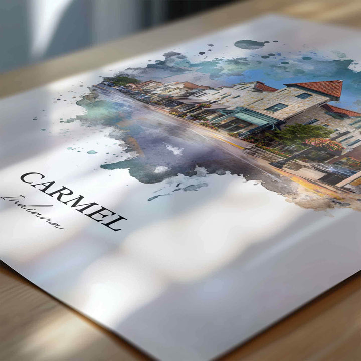 Carmel, Indiana – Watercolor Art Print