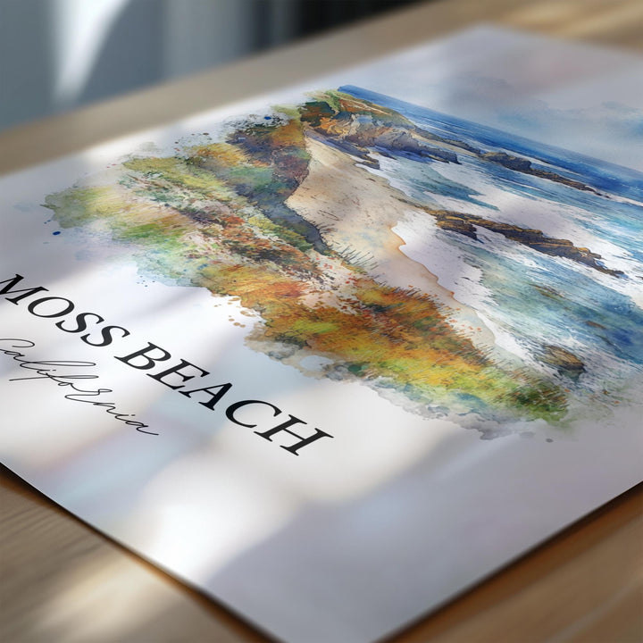 Moss Beach Wall Art, Moss Beach Print, San Mateo County Artwork, Moss Beach Gift, Travel Print, Travel Poster, Housewarming Gift