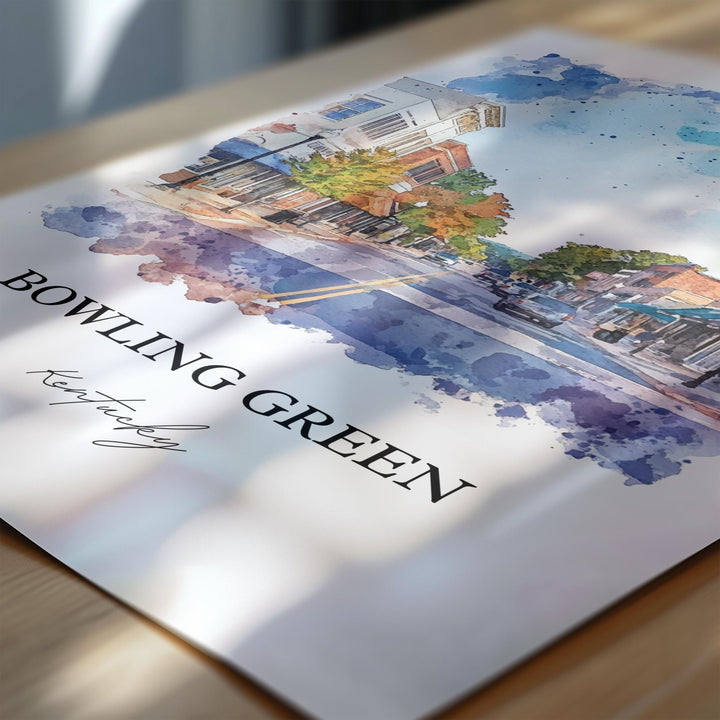 Bowling Green Wall Art, Bowling Green KY Print, Warren County Artwork, Bowling Green KY Gift, Travel Print, Travel Poster, Housewarming Gift