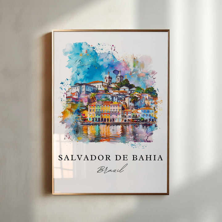 Salvador de Bahia Art Print, Brazil Print, Salvador Wall Art, Brazil Gift, Travel Print, Travel Poster, Travel Gift, Housewarming Gift