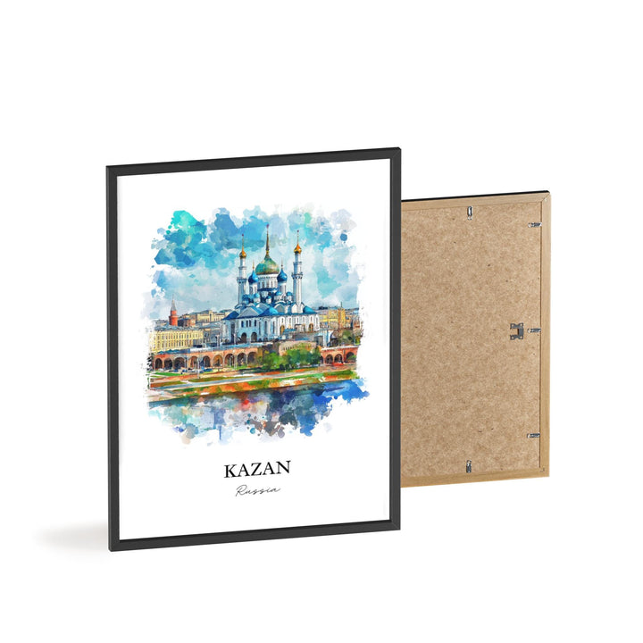 Kazan Russia Wall Art, Republic of Tatarstan Print, Russia Watercolor Art, Kazan Russia Gift, Travel Print, Travel Poster, Housewarming Gift