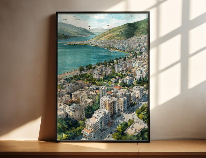Sarandë, Albania – Watercolor Art Print