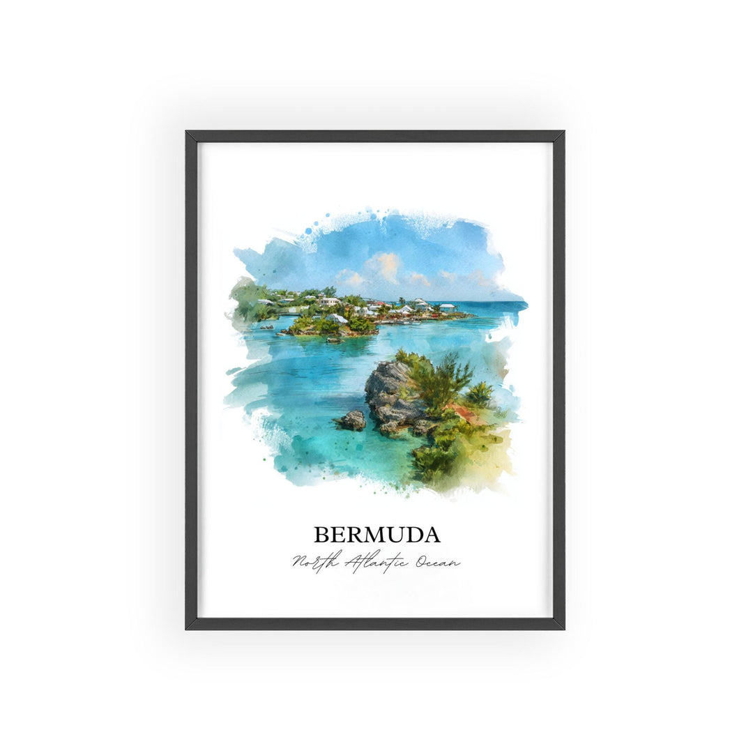 Bermuda Wall Art, Bermuda Print, Bermuda Watercolor Art, Bermuda Gift, Travel Print, Travel Poster, Housewarming Gift