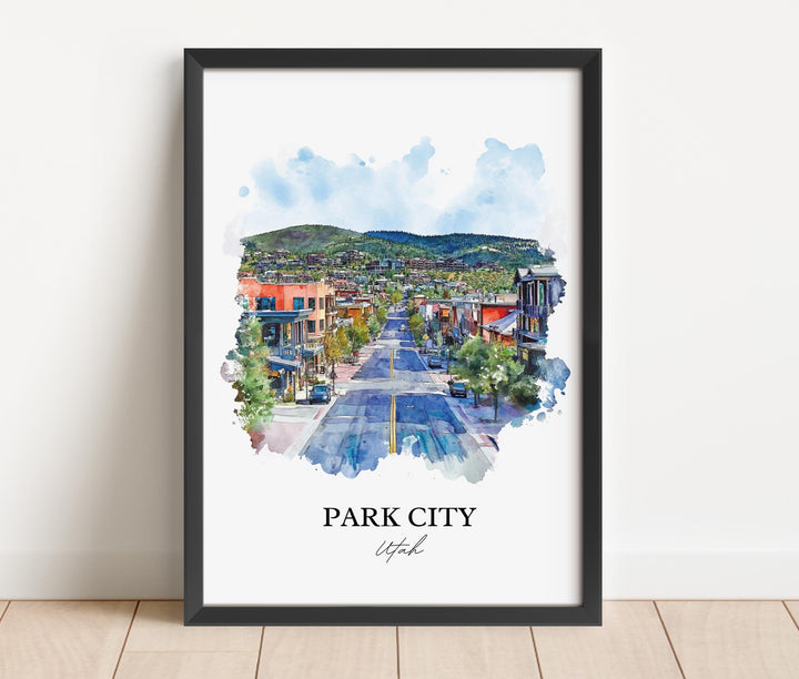Park City, Utah, USA – Watercolor Art Print