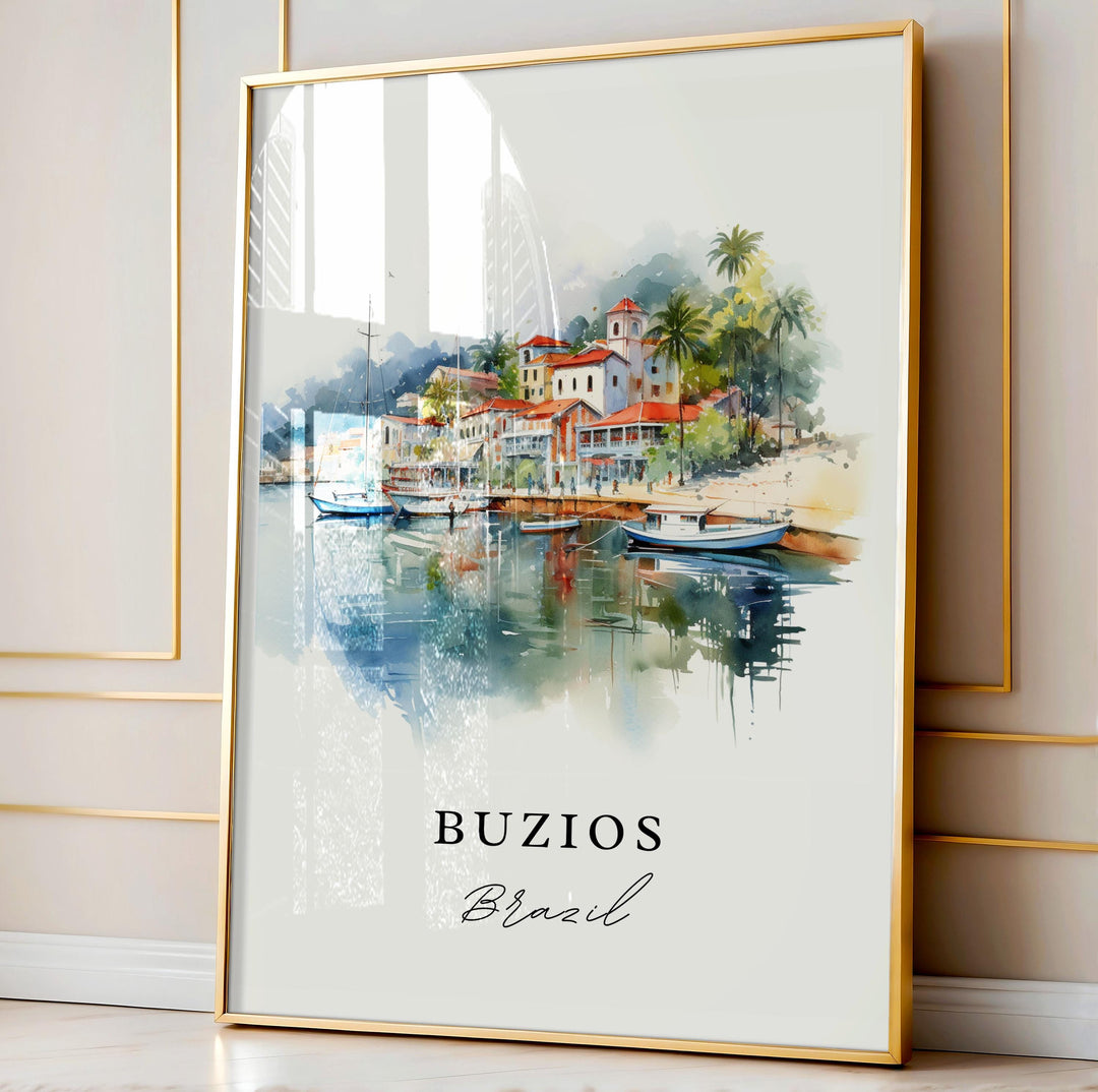 Buzios Brazil wall art - Brazil, Buzios poster, Armação dos Búzios gift, Birthday present, Custom Text, Personalized Gift