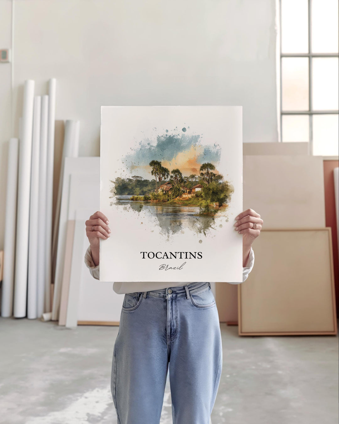 Tocantins Brazil Wall Art, Tocantins Brazil Print, Brazil Watercolor Art, Brazil Gift, Brazil Travel Print, Travel Poster, Housewarming Gift