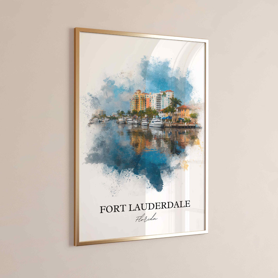 Fort Lauderdale, Florida – Watercolor Art Print