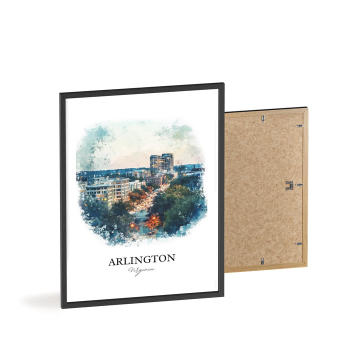 Arlington VA Wall Art, Arlington VA Print, Washington DC Watercolor, Arlington Virginia Gift, Travel Print, Travel Poster, Housewarming Gift