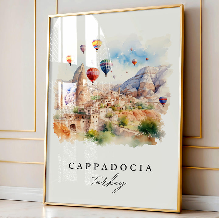 Cappadocia Turkey wall art - Turkey, Cappadocia poster, Cappadocia Wedding gift, Birthday present, Custom Text, Personalized Gift