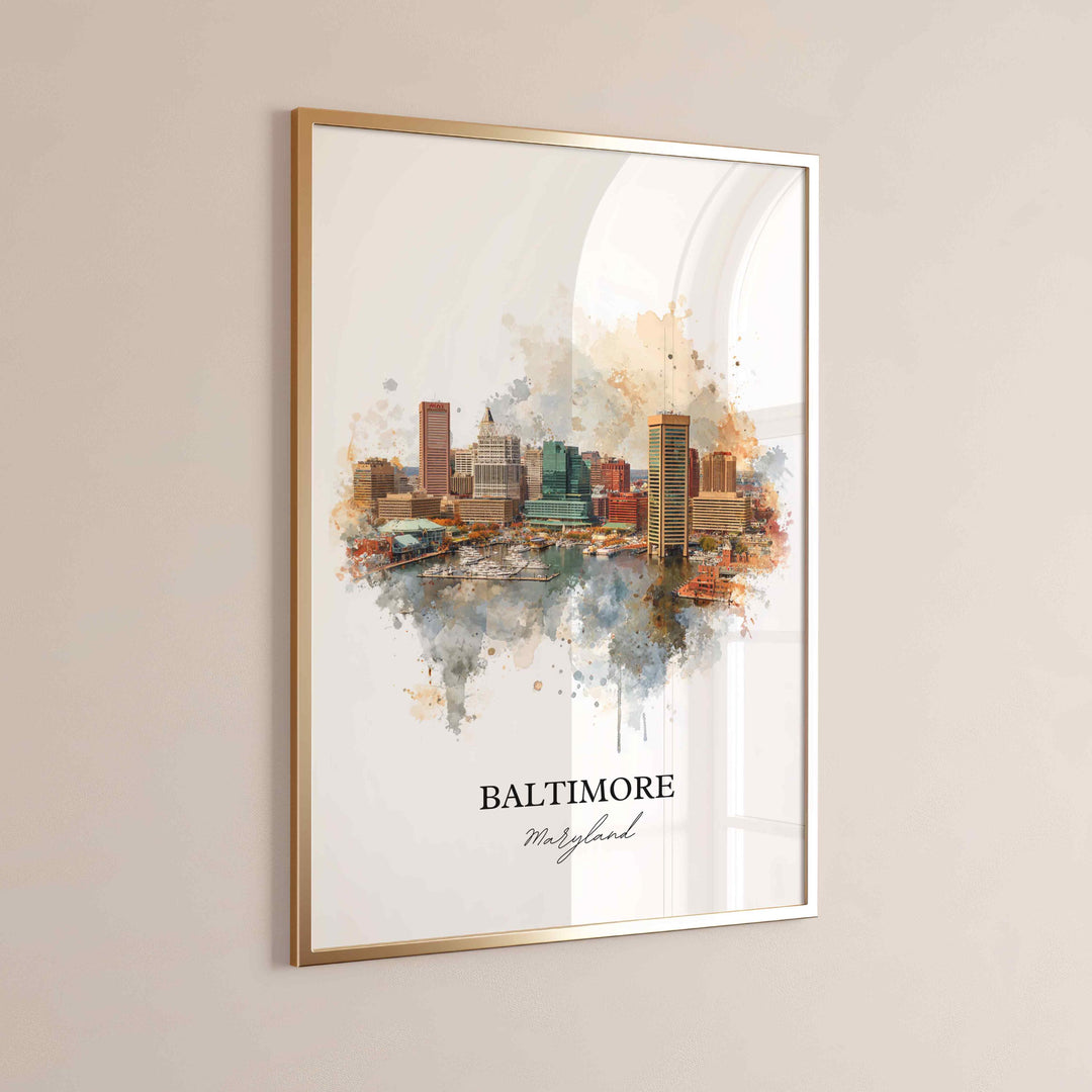 Baltimore, Maryland – Watercolor Art Print