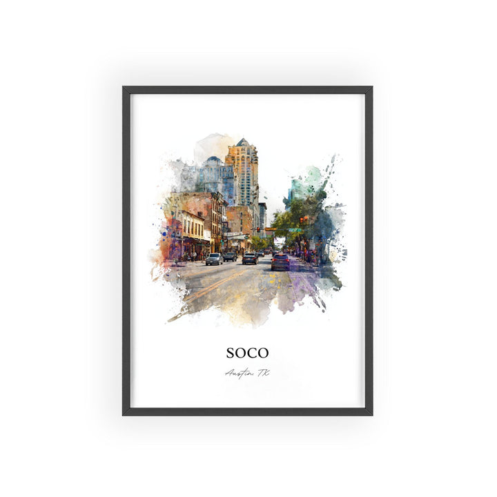 Soco Austin, Texas – Watercolor Art Print