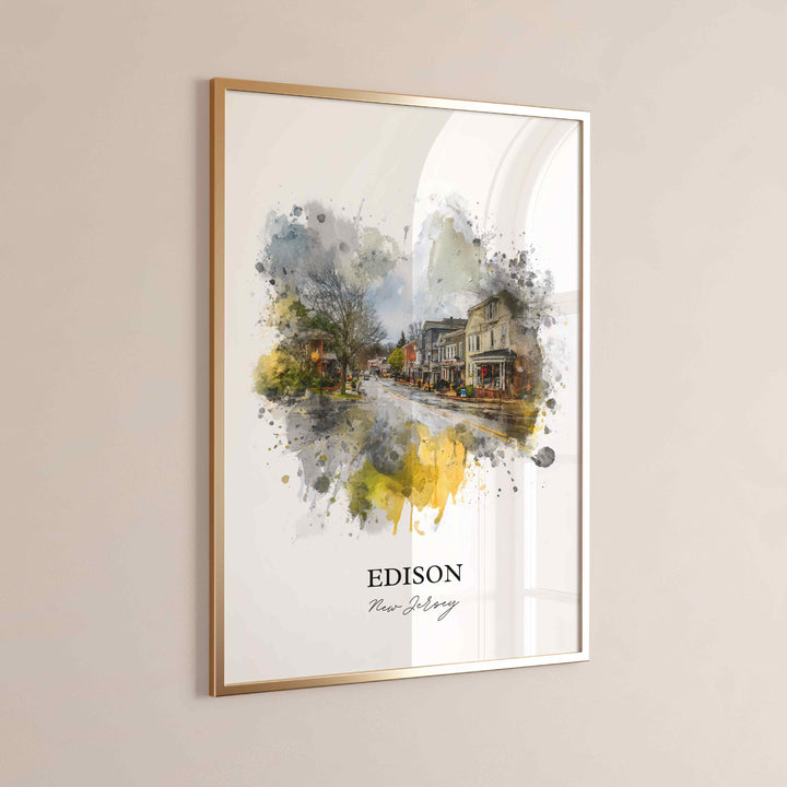 Edison, New Jersey, USA – Watercolor Art Print