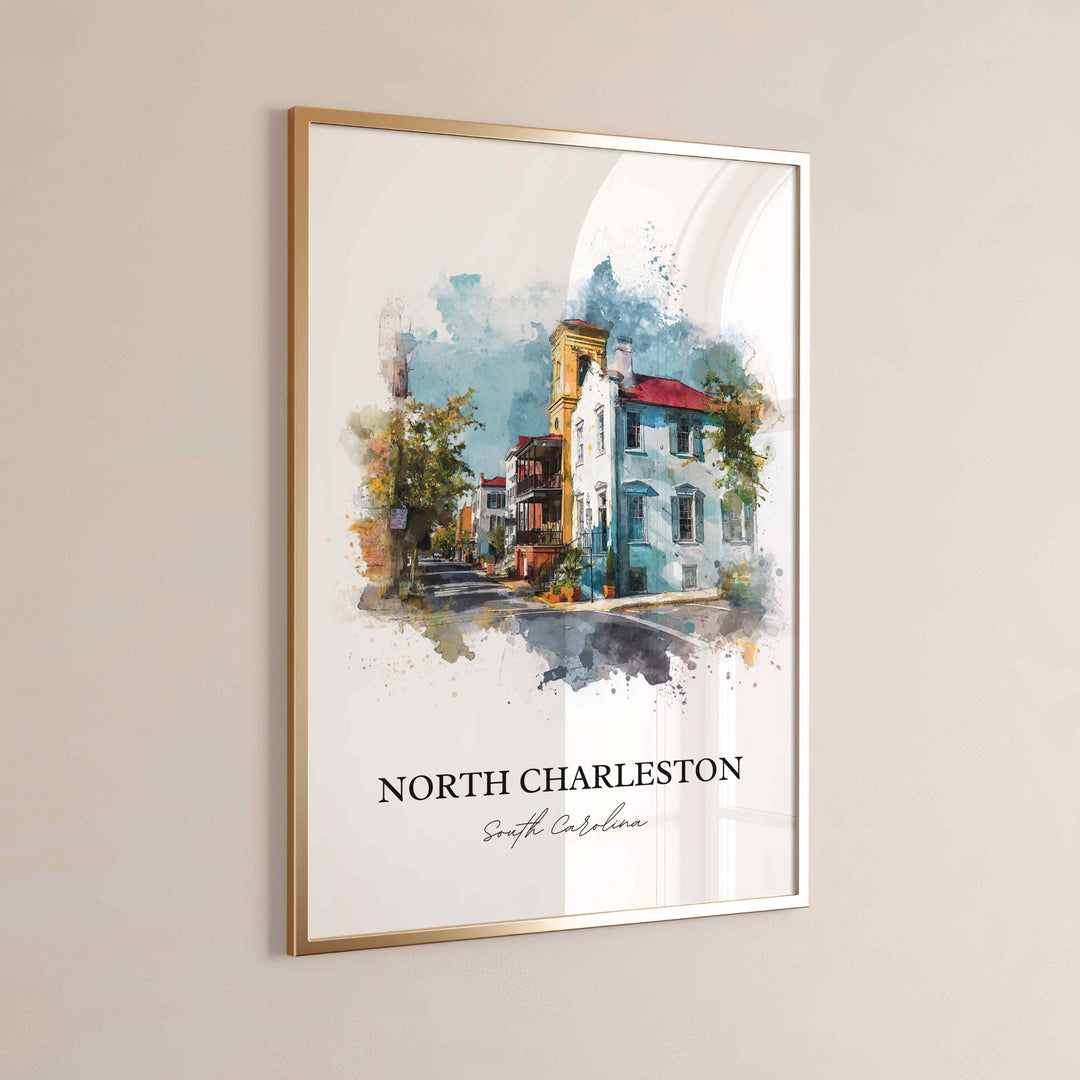North Charleston, South Carolina – Watercolor Art Print