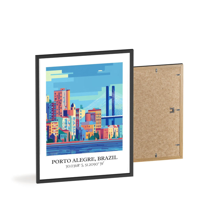 Porto Alegre Art, Brazil Retro Travel Art, Brazil Home Decor, Porto Alegre Gift, Brazil Travel Art, Travel Prints, Housewarming Gift