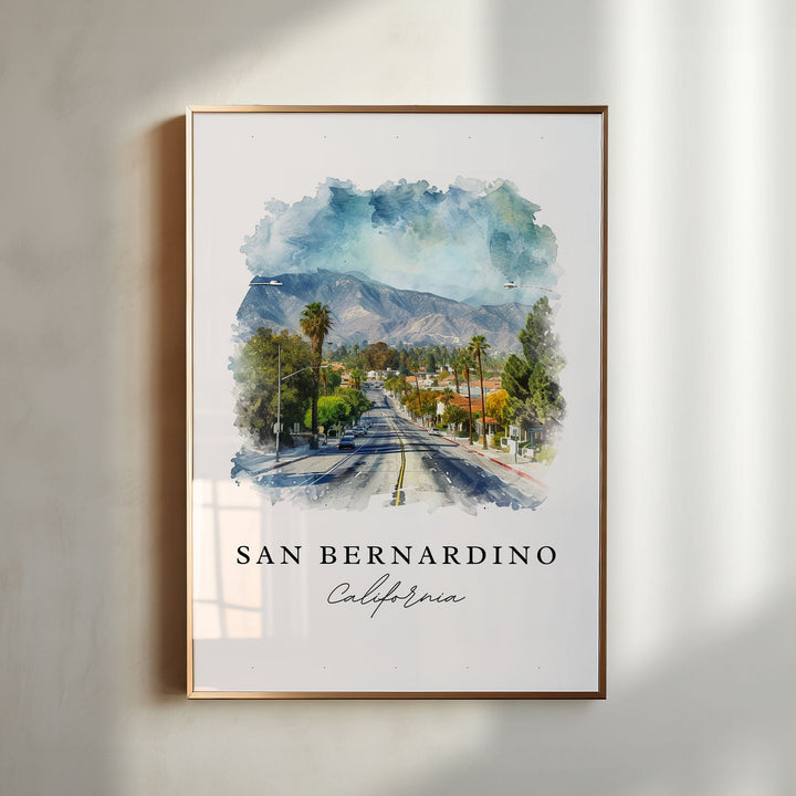 San Bernardino CA wall art - California, San Bernardino print, Inland Empire Region gift, Birthday present, Custom Text, Perfect Gift