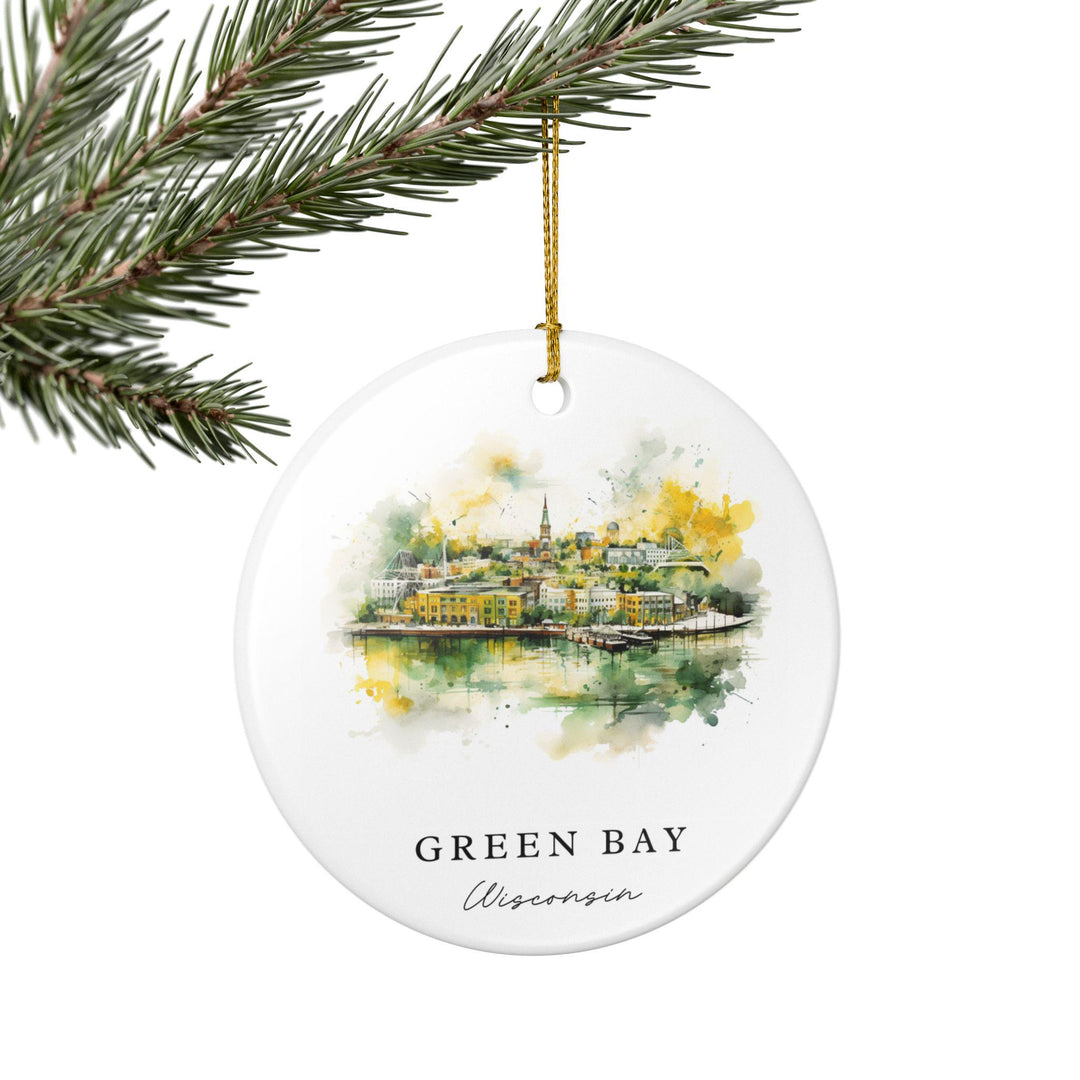 Green Bay Ornament: Unique Green Bay Souvenir, Wisconsin Xmas Decor, and Authentic Green Bay WI Gift