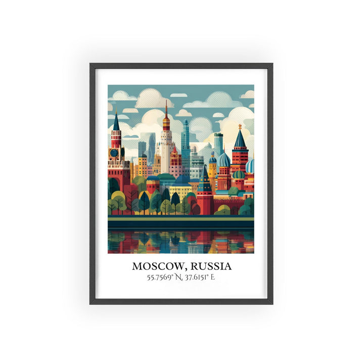 Moscow Art, Moscow Retro Travel Art, Moscow Home Decor, Moscow Gift, Moscow Russia Travel Art, Travel Prints, Housewarming Gift