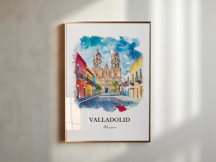 Valladolid Wall Art, Yucatán Peninsula Prints, Mexico Watercolor Art, Valladolid Mexico Gift, Travel Print, Travel Poster, Housewarming Gift