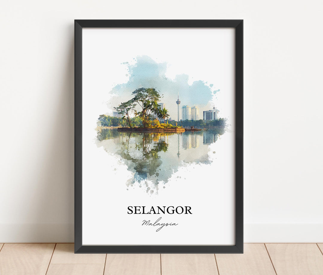 Selangor, Malaysia – Watercolor Art Print