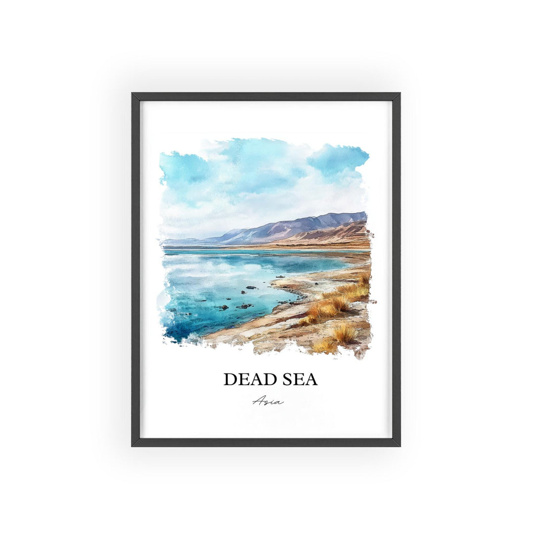 Dead Sea Wall Art, Dead Sea Asia Print, Dead Sea Watercolor Art, Dead Sea Gift, Travel Print, Travel Poster, Housewarming Gift