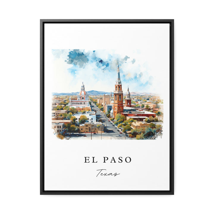 El Paso traditional travel art - Texas, El Paso poster, Wedding gift, Birthday present, Custom Text, Personalized Gift