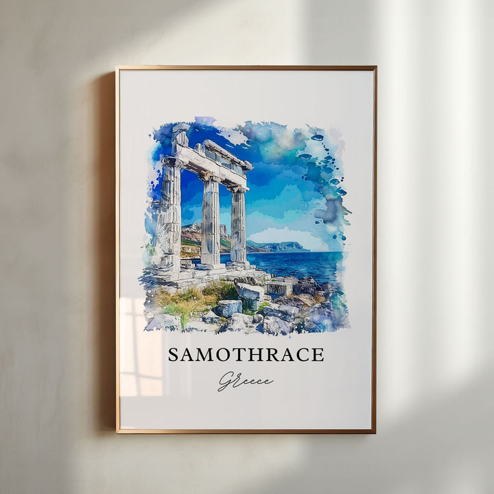 Samothrace Greece Art, Samothrace Thrace Print, Samothrace Watercolor, Samothrace Gift,