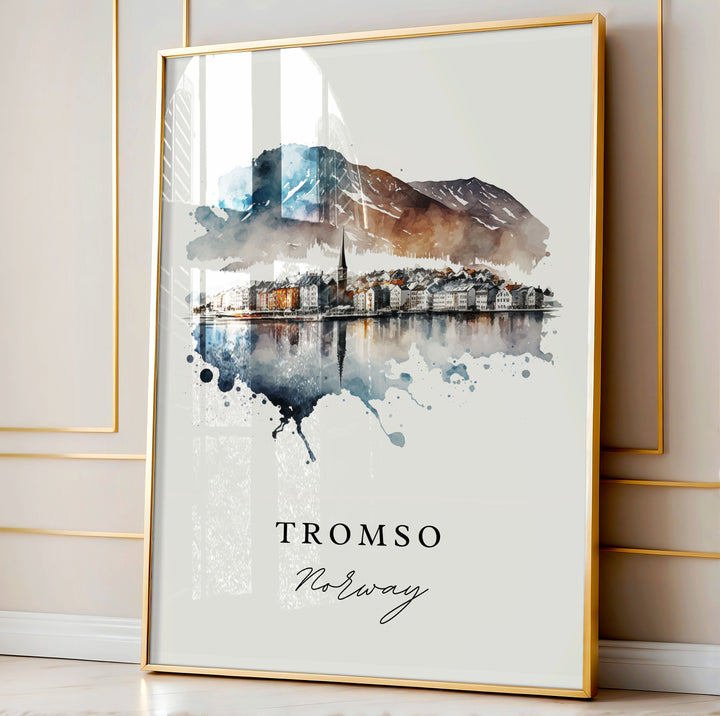 Tromso Norway wall art - Norway, Tromso poster, Tromso Wedding gift, Tromso Norway Birthday present, Custom Text, Personalised Gift