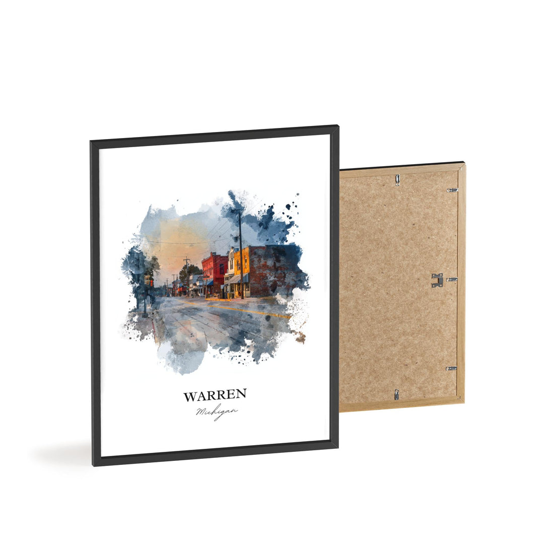 Warren, Michigan – Watercolor Art Print