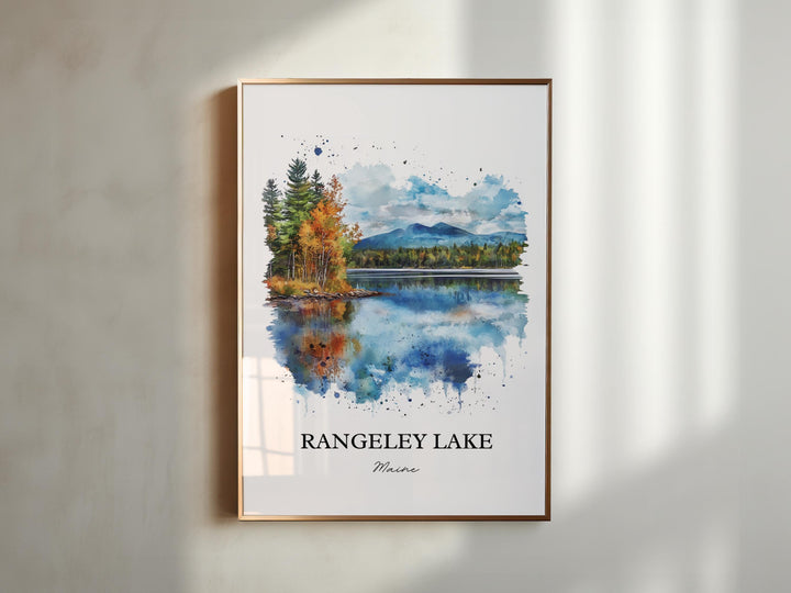 Rangeley Lake Wall Art, Franklin County Print, Maine Watercolor Art, Rangeley Lake Gift, Travel Print, Travel Poster, Housewarming Gift
