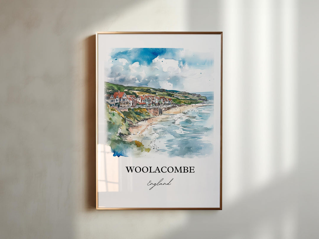 Woolacombe, England – Watercolor Art Print