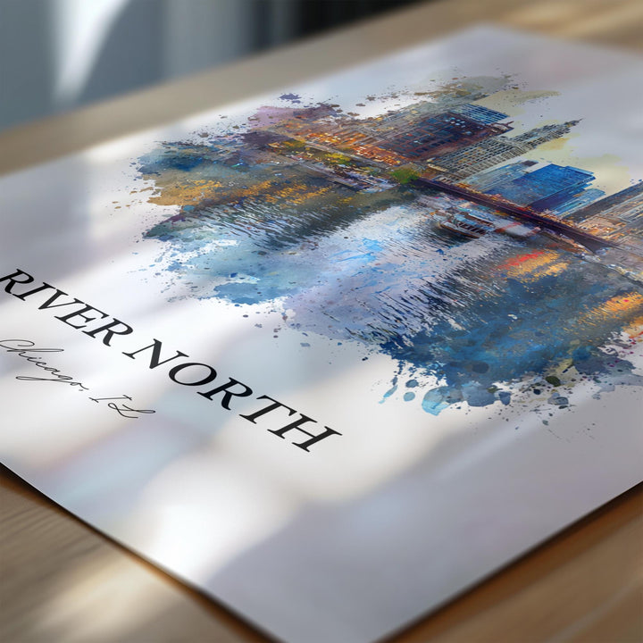 River North, Illinois – Watercolor Art Print