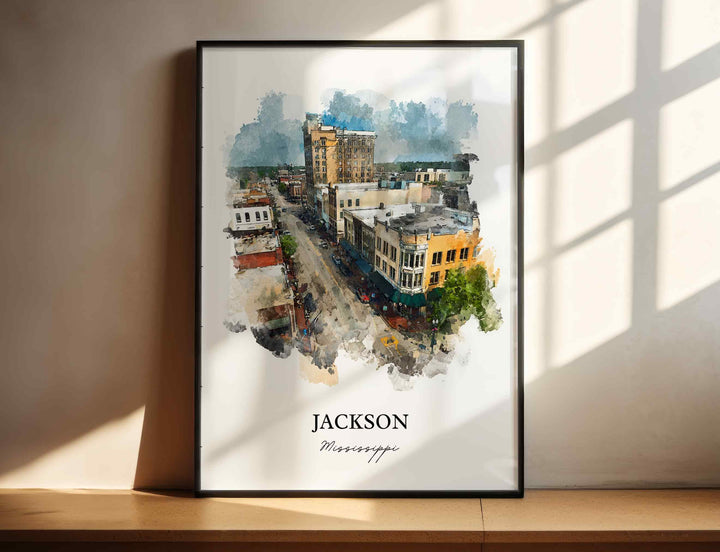 Jackson, Mississippi – Watercolor Art Print