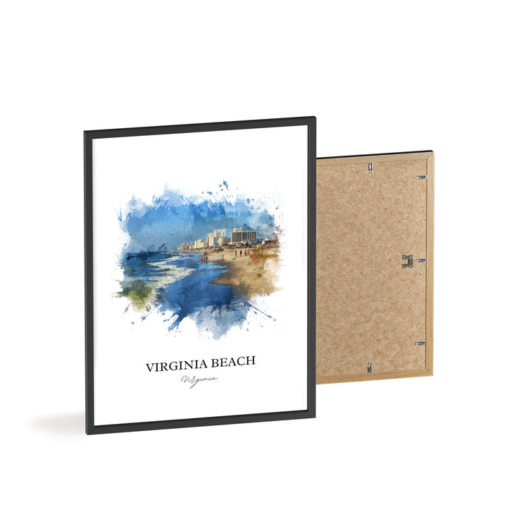 Virginia Beach, Virginia, USA– Watercolor Art Print