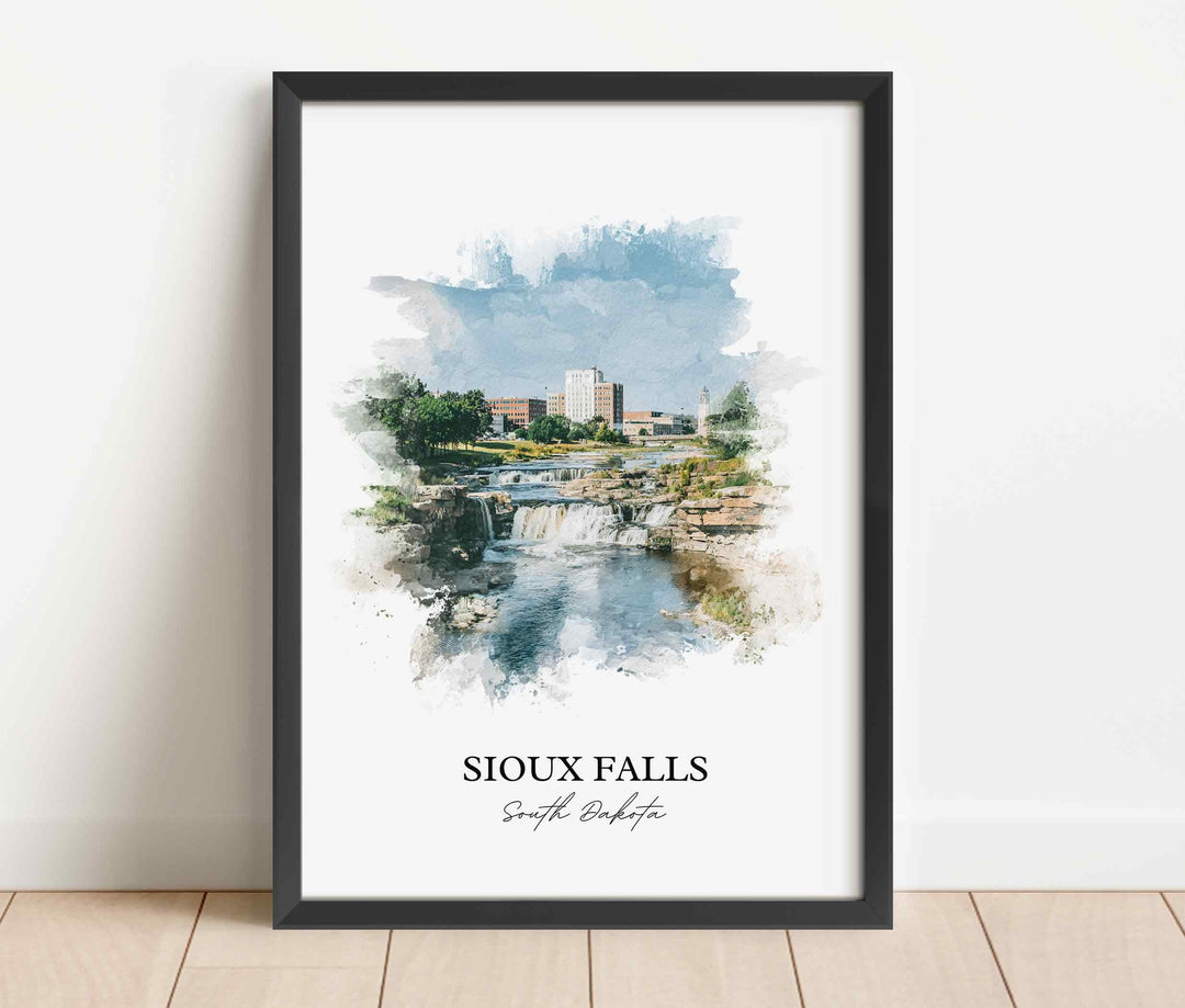Sioux Falls, South Dakota – Watercolor Art Print