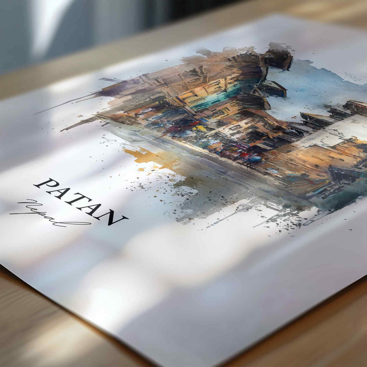 Patan, Nepal – Watercolor Art Print