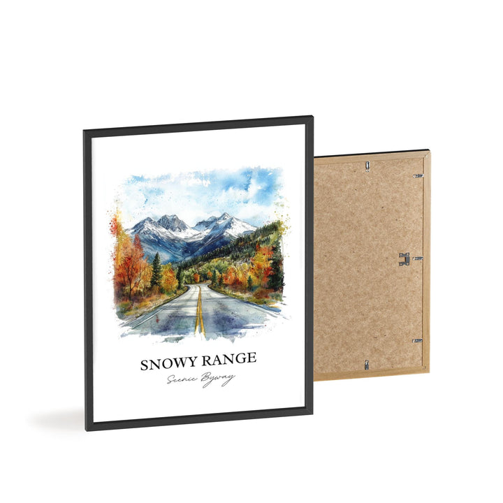 Snowy Range Scenic Byway Wall Art, Laramie Print, Wyoming Watercolor Art, Snowy Range Gift, Travel Print, Travel Poster, Housewarming Gift