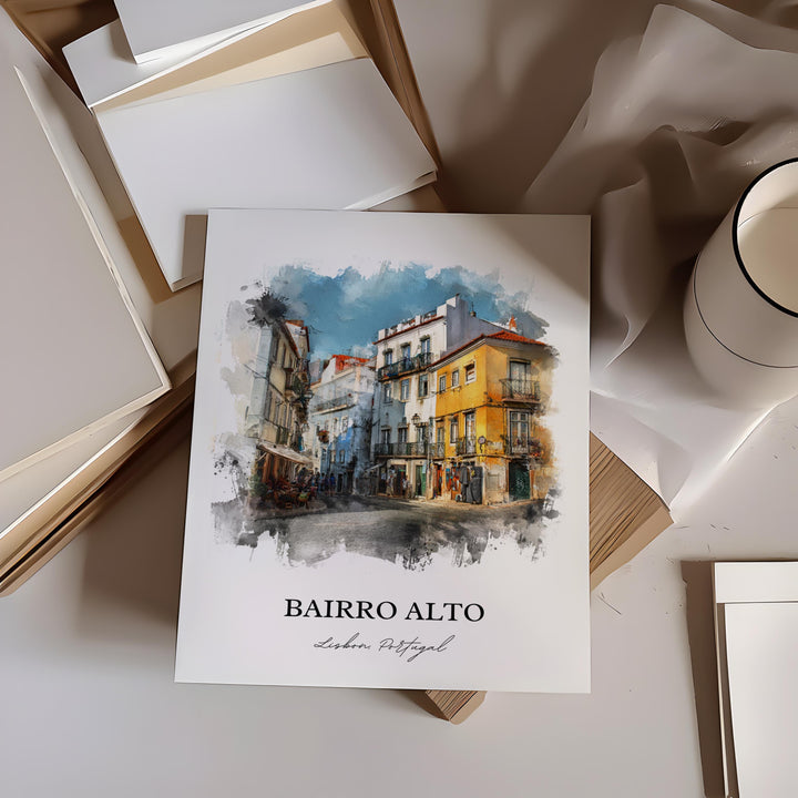 Bairro Alta, Portugal – Watercolor Art Print