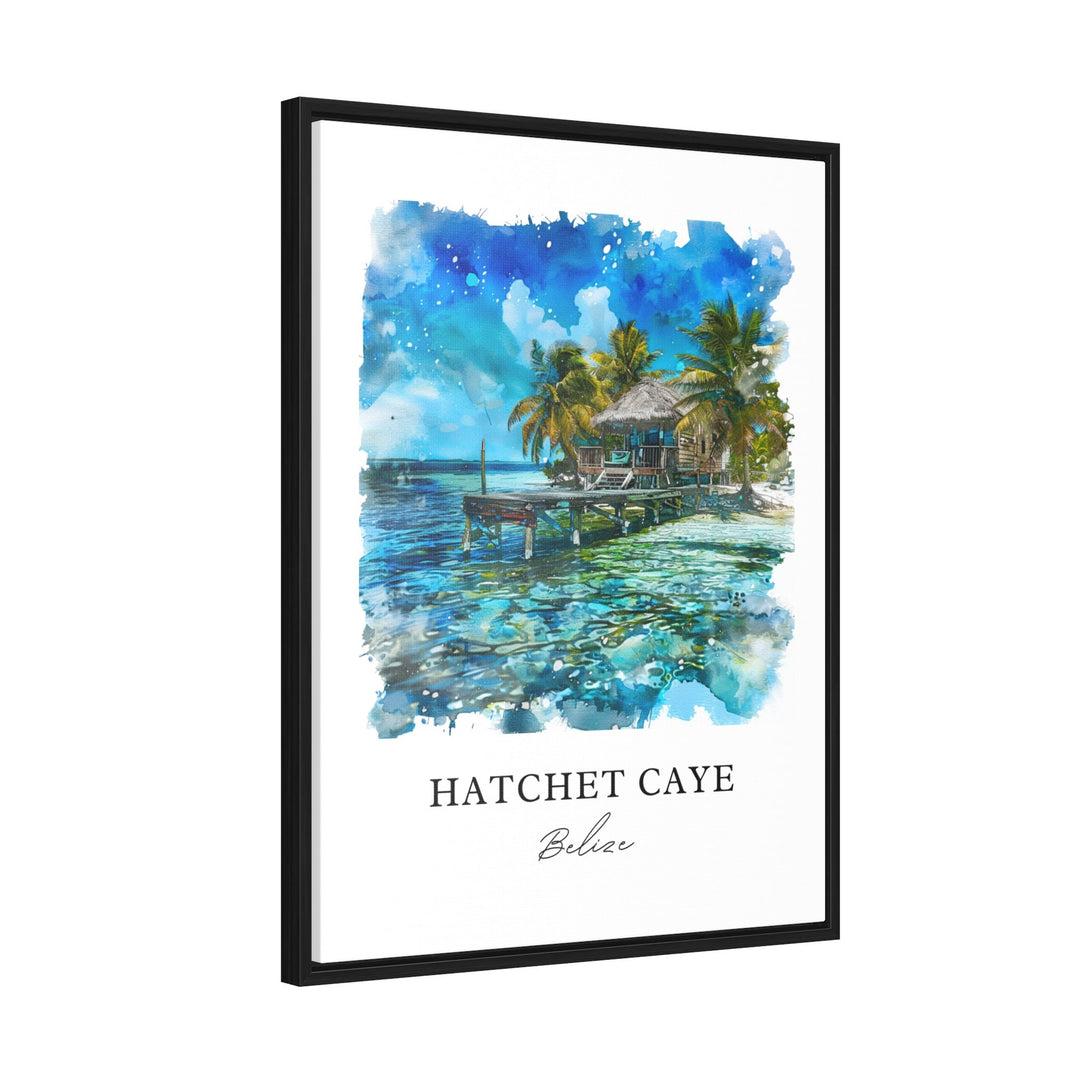 Hatchet Caye Wall Art, Hatchet Caye Print, Hatchet Caye Watercolor, Hatchet Caye Belize Gift,