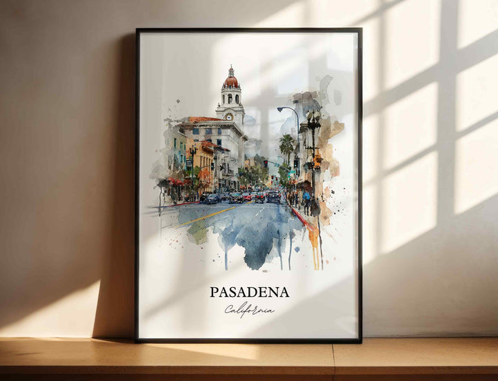 Pasadena, California Wall Art, Pasadena Print, Pasadena Watercolor Art, Pasadena California Gift, Travel Print, Travel Poster, Housewarming Gift