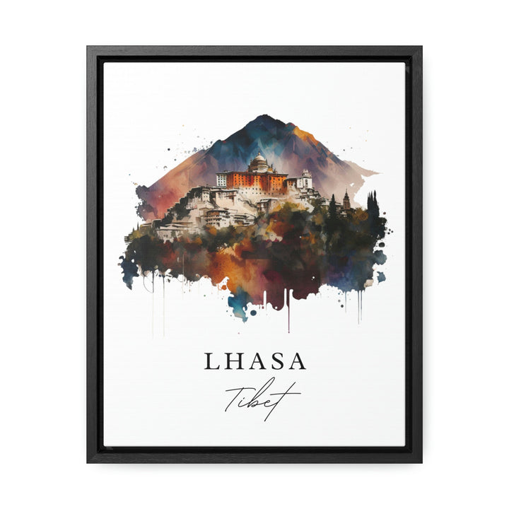 Tibet traditional travel art - Ihasa, Tibet poster, Wedding gift, Birthday present, Custom Text, Personalised Gift