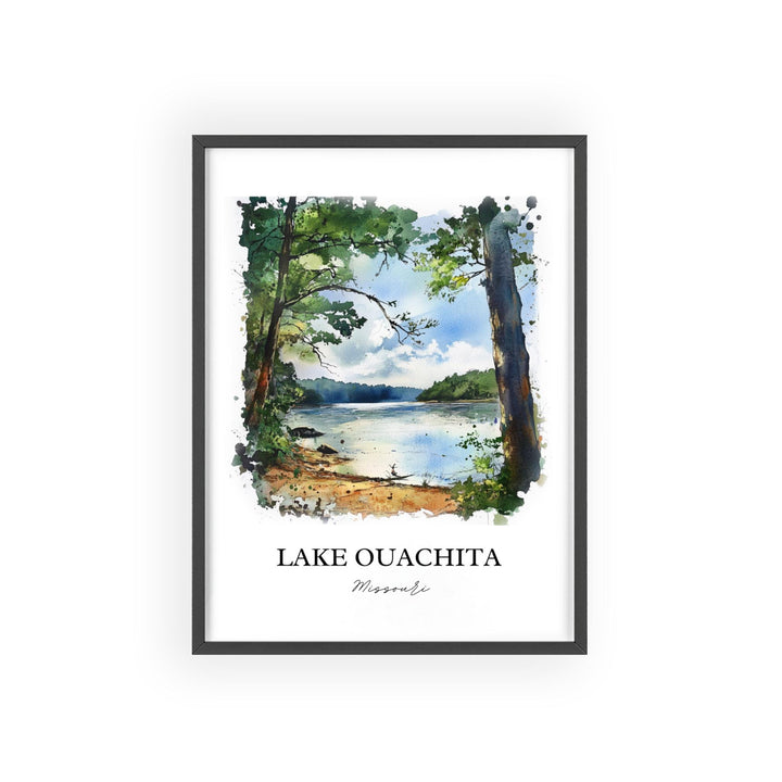 Lake Ouachita Wall Art, Arkansas Print, Arkansas Watercolor Art, Lake Ouachita Gift, Travel Print, Travel Poster, Housewarming Gift
