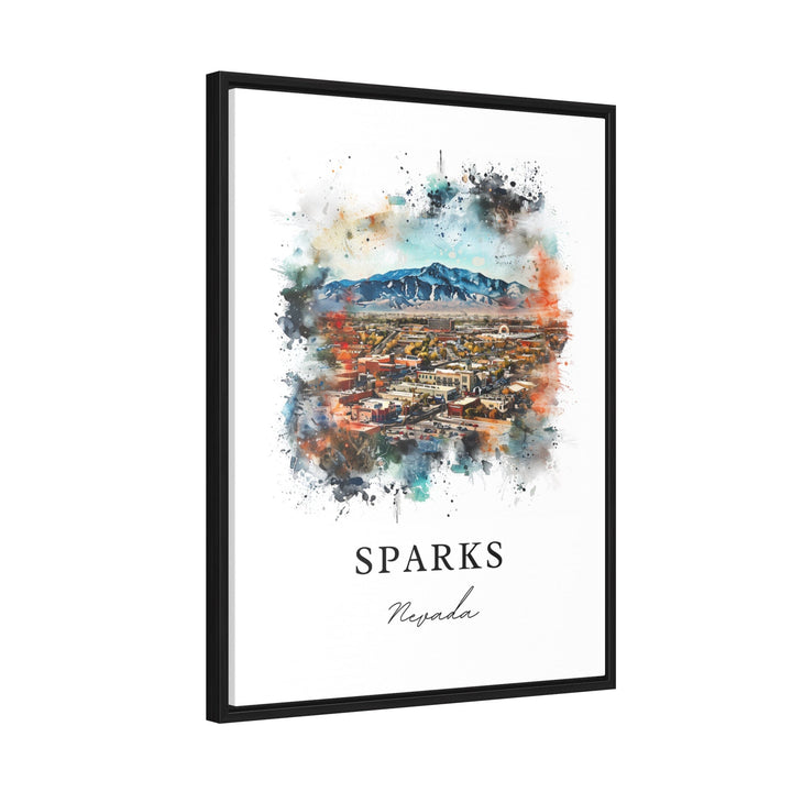 Sparks Nevada Wall Art, Sparks NV Print, Sparks Watercolor Art, Washoe County NV Gift,