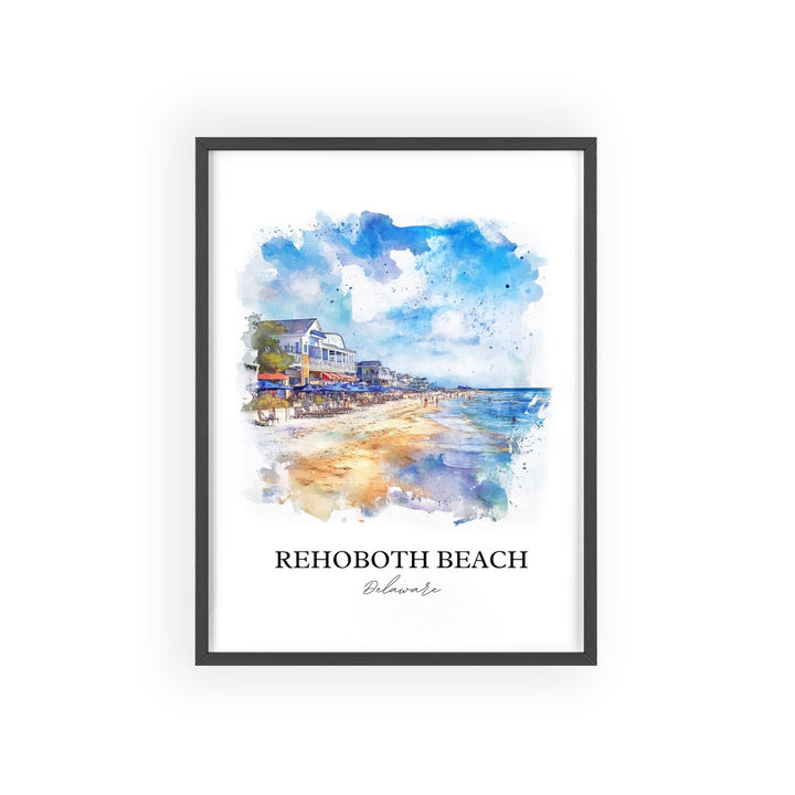Rehoboth Beach Wall Art, Rehoboth Print, Delaware Watercolor Art, Rehoboth Beach Gift, Travel Print, Travel Poster, Housewarming Gift