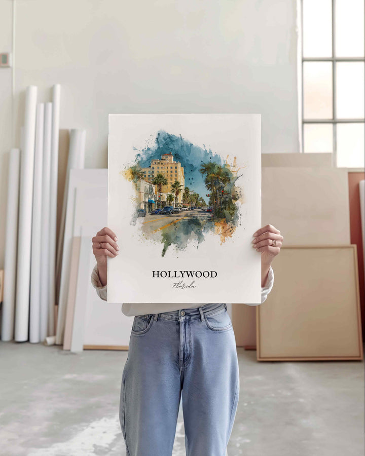 Hollywood, Florida – Watercolor Art Print