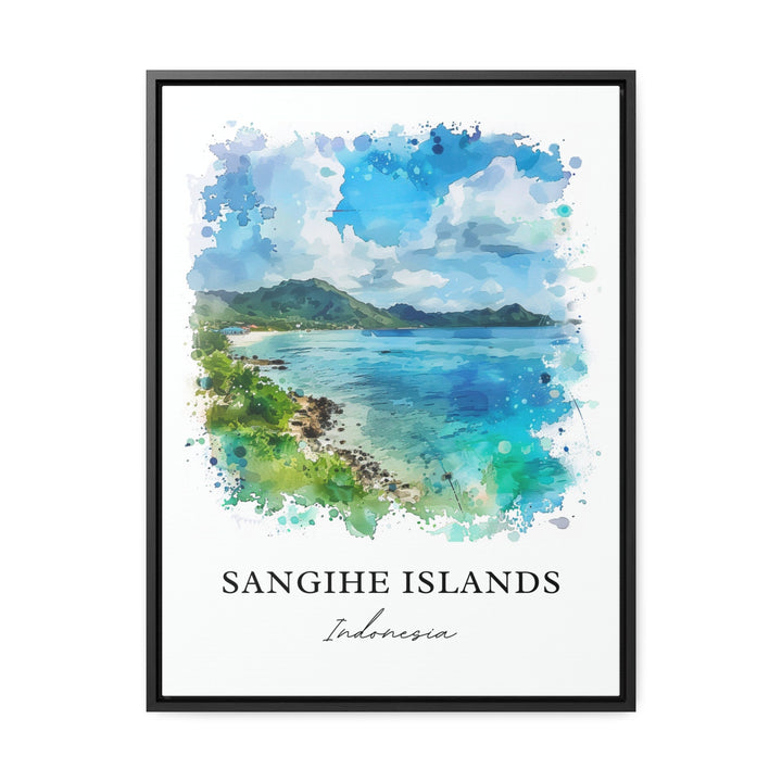 Sangihe Islands Wall Art, Ruang Volcano Print, Sangihe Indonesia Watercolor, Kepulauan Gift,