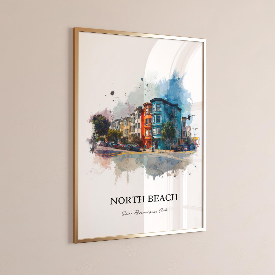 North Beach, California – Watercolor Art Print