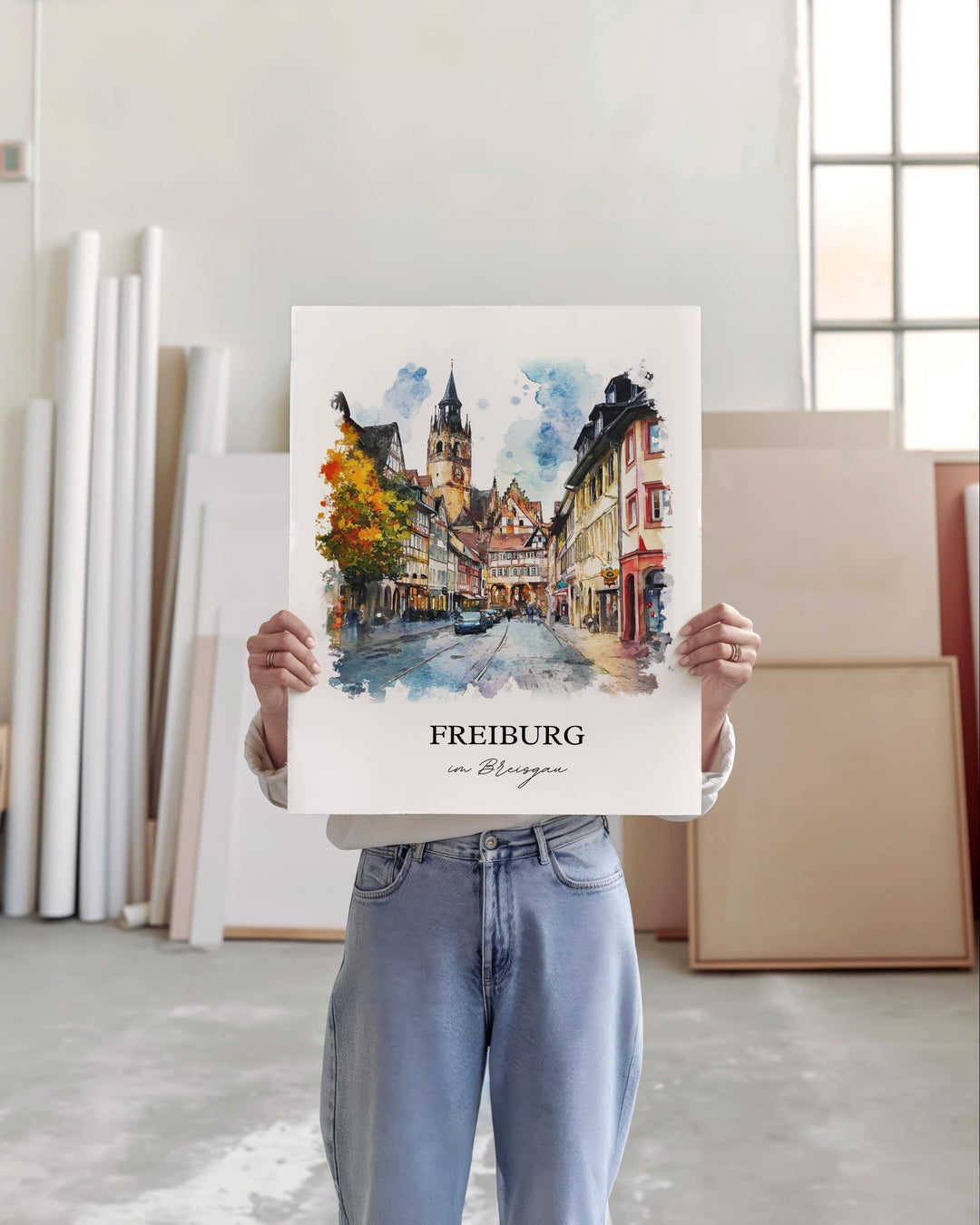 Freiburg im Breisgau Art, Black Forest Print, Germany Watercolor, Freiburg im Breisgau Gift, Travel Print, Travel Poster, Housewarming Gift